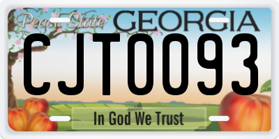 GA license plate CJT0093