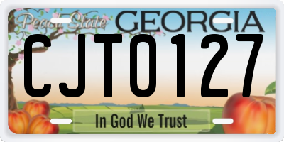 GA license plate CJT0127