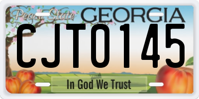 GA license plate CJT0145