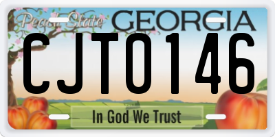 GA license plate CJT0146