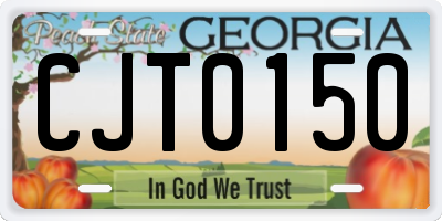 GA license plate CJT0150