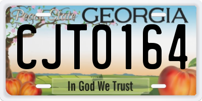 GA license plate CJT0164