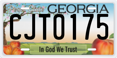 GA license plate CJT0175