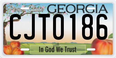 GA license plate CJT0186