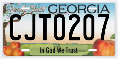 GA license plate CJT0207