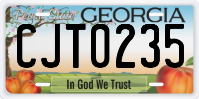 GA license plate CJT0235