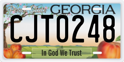 GA license plate CJT0248