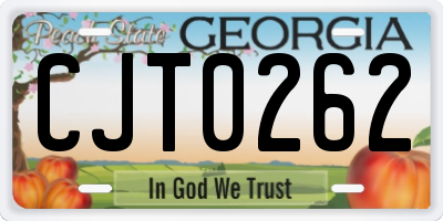 GA license plate CJT0262