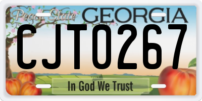 GA license plate CJT0267