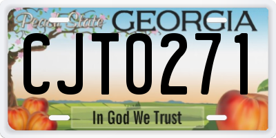 GA license plate CJT0271