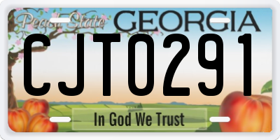 GA license plate CJT0291