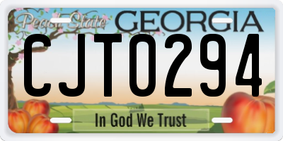 GA license plate CJT0294