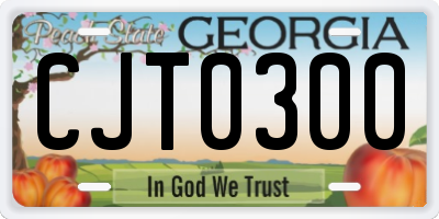 GA license plate CJT0300