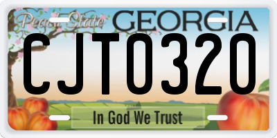 GA license plate CJT0320