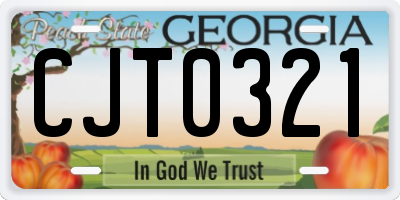 GA license plate CJT0321