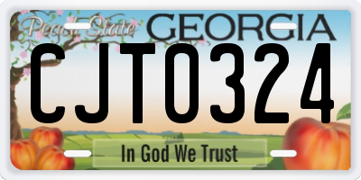 GA license plate CJT0324