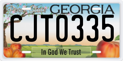 GA license plate CJT0335