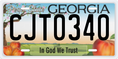 GA license plate CJT0340