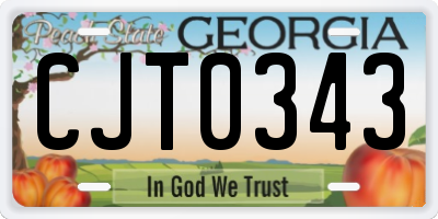 GA license plate CJT0343