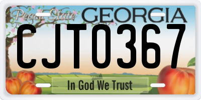 GA license plate CJT0367