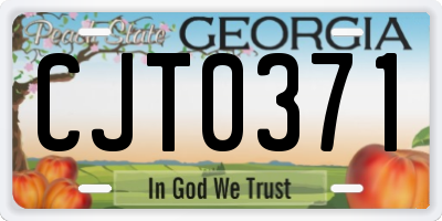 GA license plate CJT0371