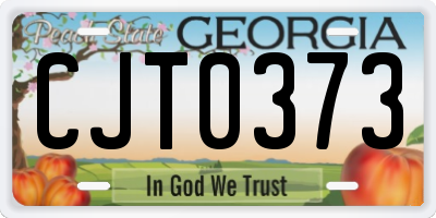 GA license plate CJT0373
