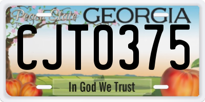 GA license plate CJT0375
