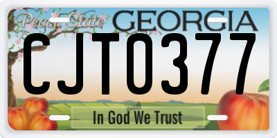 GA license plate CJT0377