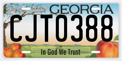 GA license plate CJT0388