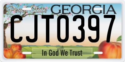 GA license plate CJT0397