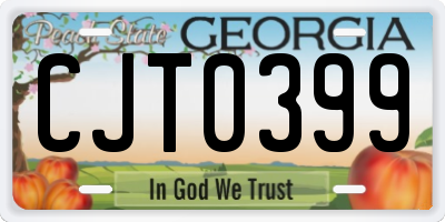 GA license plate CJT0399