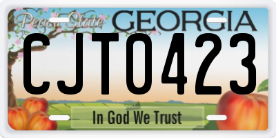 GA license plate CJT0423