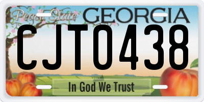 GA license plate CJT0438