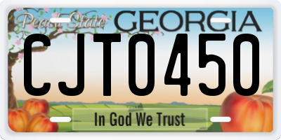 GA license plate CJT0450