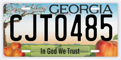 GA license plate CJT0485