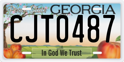 GA license plate CJT0487
