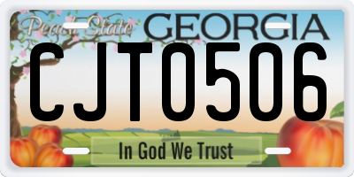 GA license plate CJT0506