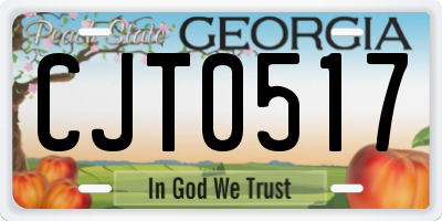 GA license plate CJT0517