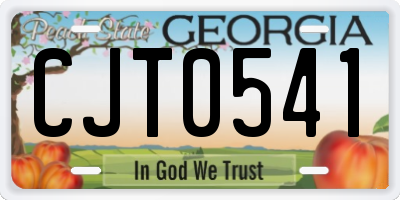 GA license plate CJT0541