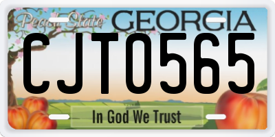 GA license plate CJT0565