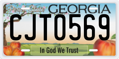 GA license plate CJT0569