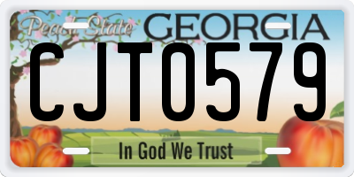 GA license plate CJT0579