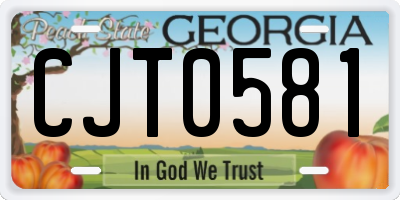 GA license plate CJT0581