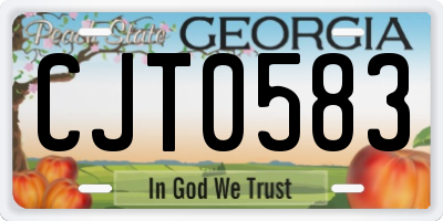 GA license plate CJT0583