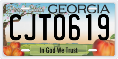 GA license plate CJT0619