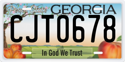 GA license plate CJT0678