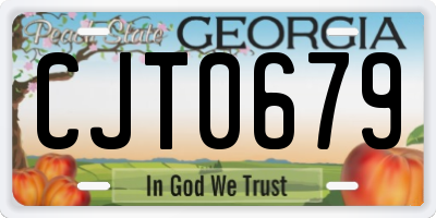 GA license plate CJT0679