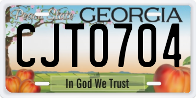 GA license plate CJT0704