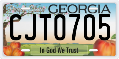GA license plate CJT0705