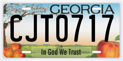 GA license plate CJT0717